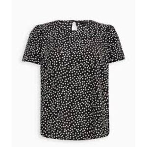 Torrid Polka Dot Top 5X Black Neutral Artsy Classic Minimalist Retro Workwear